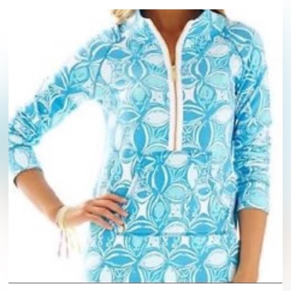 Lilly Pulitzer Skipper Popover-Ariel Blue s turquoise - Picture 1 of 10